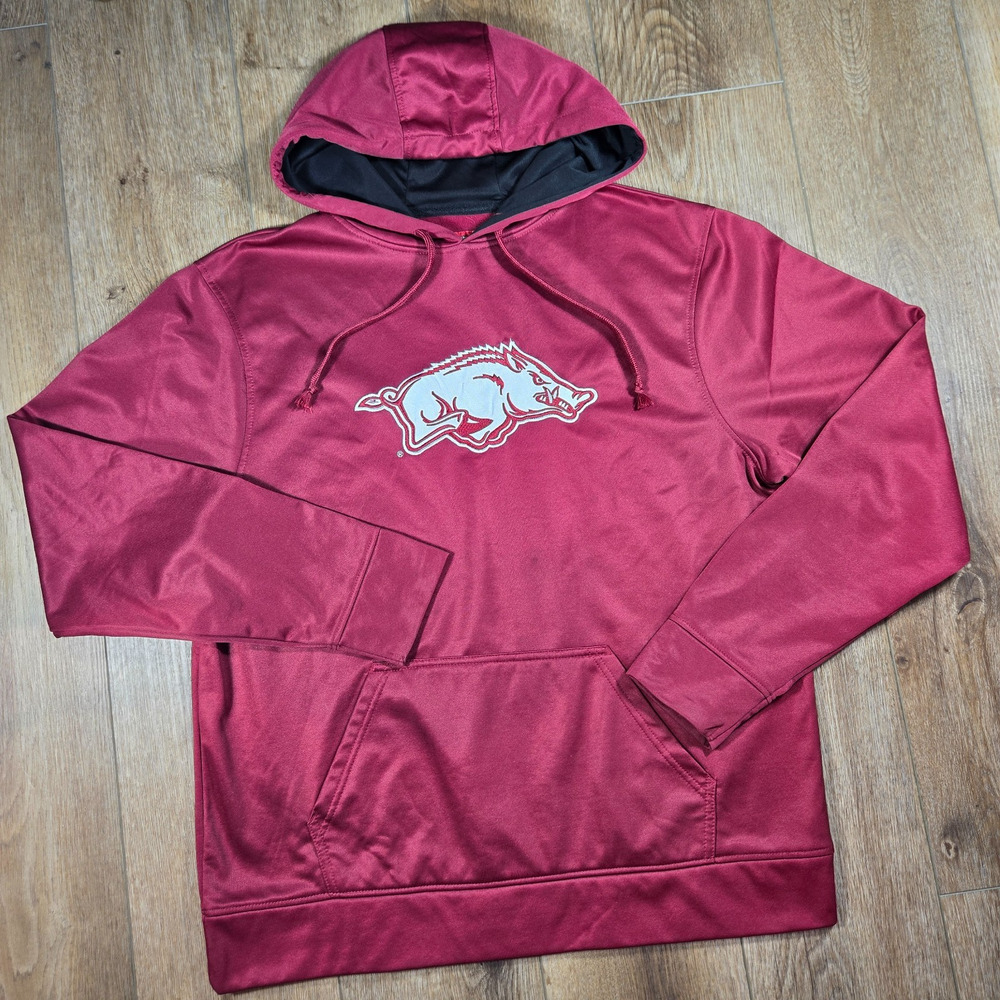 Arkansas Razorbacks Hoodie Mens L Red NCAA Pullover Cover One Football Hogs SEC